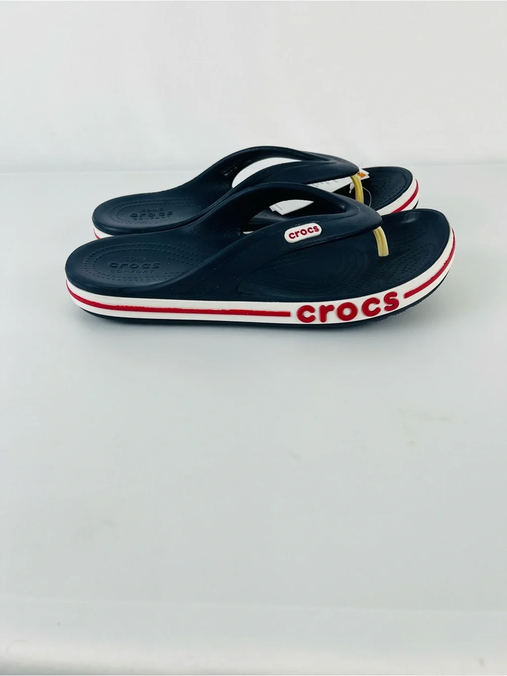 Crocs Unisex Bayaband Flip Flops Navy/Pepper Women’s Size 7 Men’s Size 5